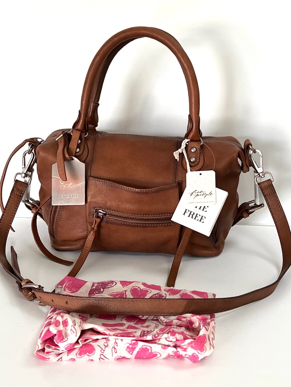 Free People We The Free Baby Emerson Saddle Leather Tote Bag NWT